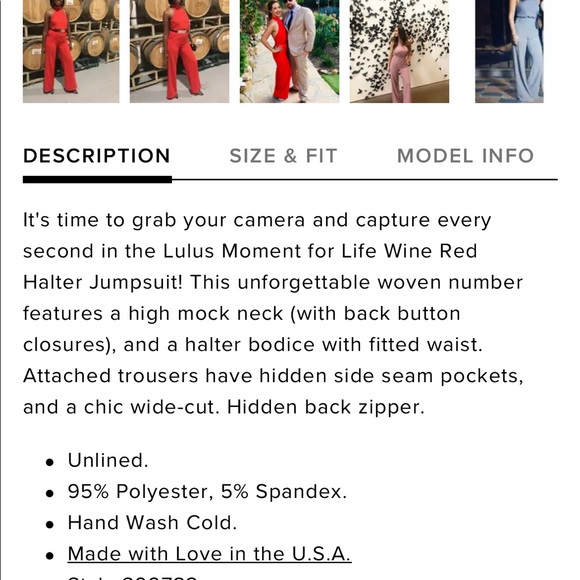 Burgundy open back jumpsuit - Picture 8 of 11